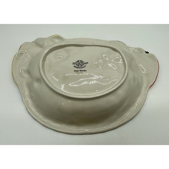 Fitz & Floyd Kitty Witches Bowl Halloween Treats Candy Dish Party Platter w Box - Picture 6 of 7